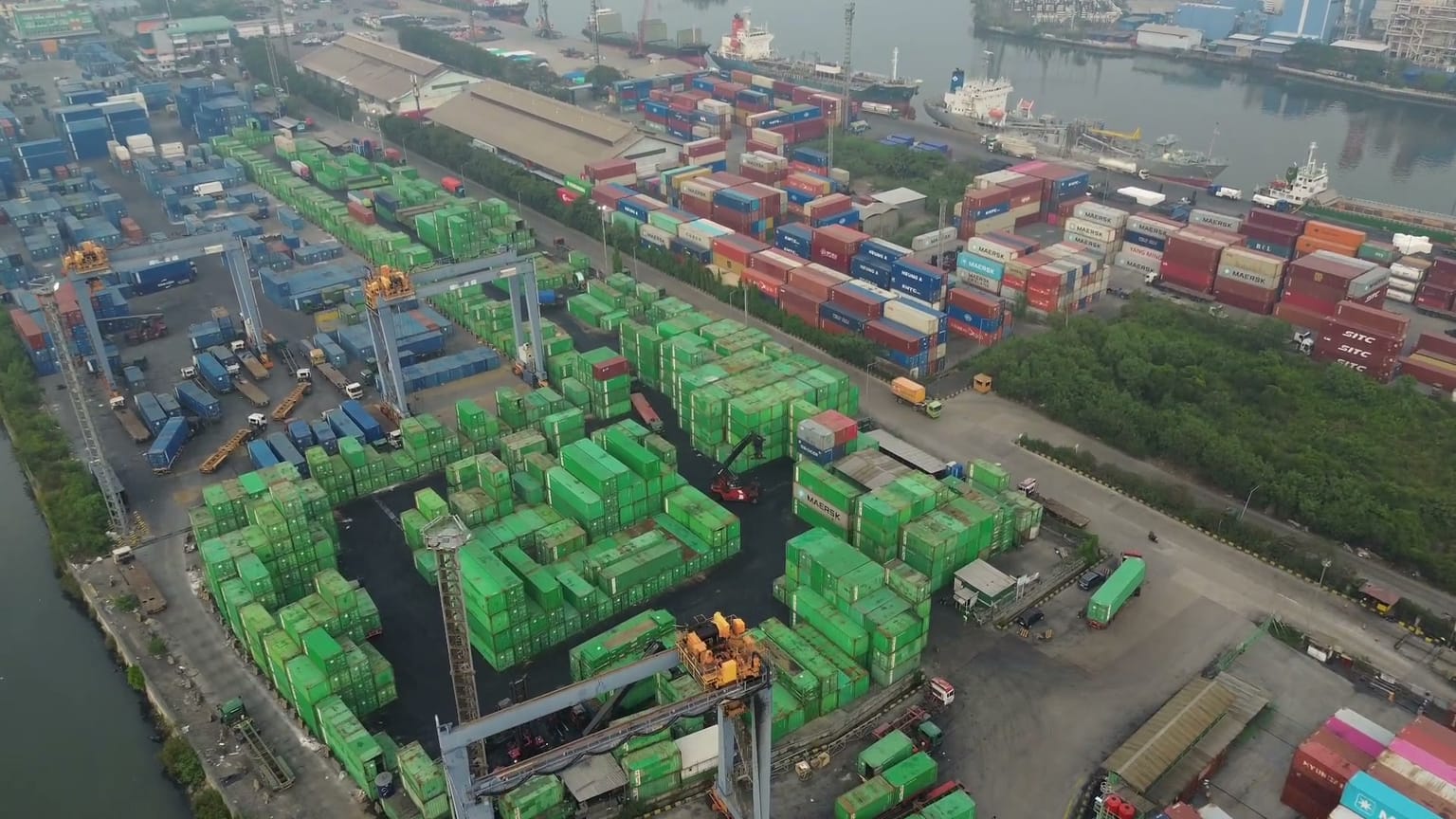 BSB Cargo vessel at port, bow view